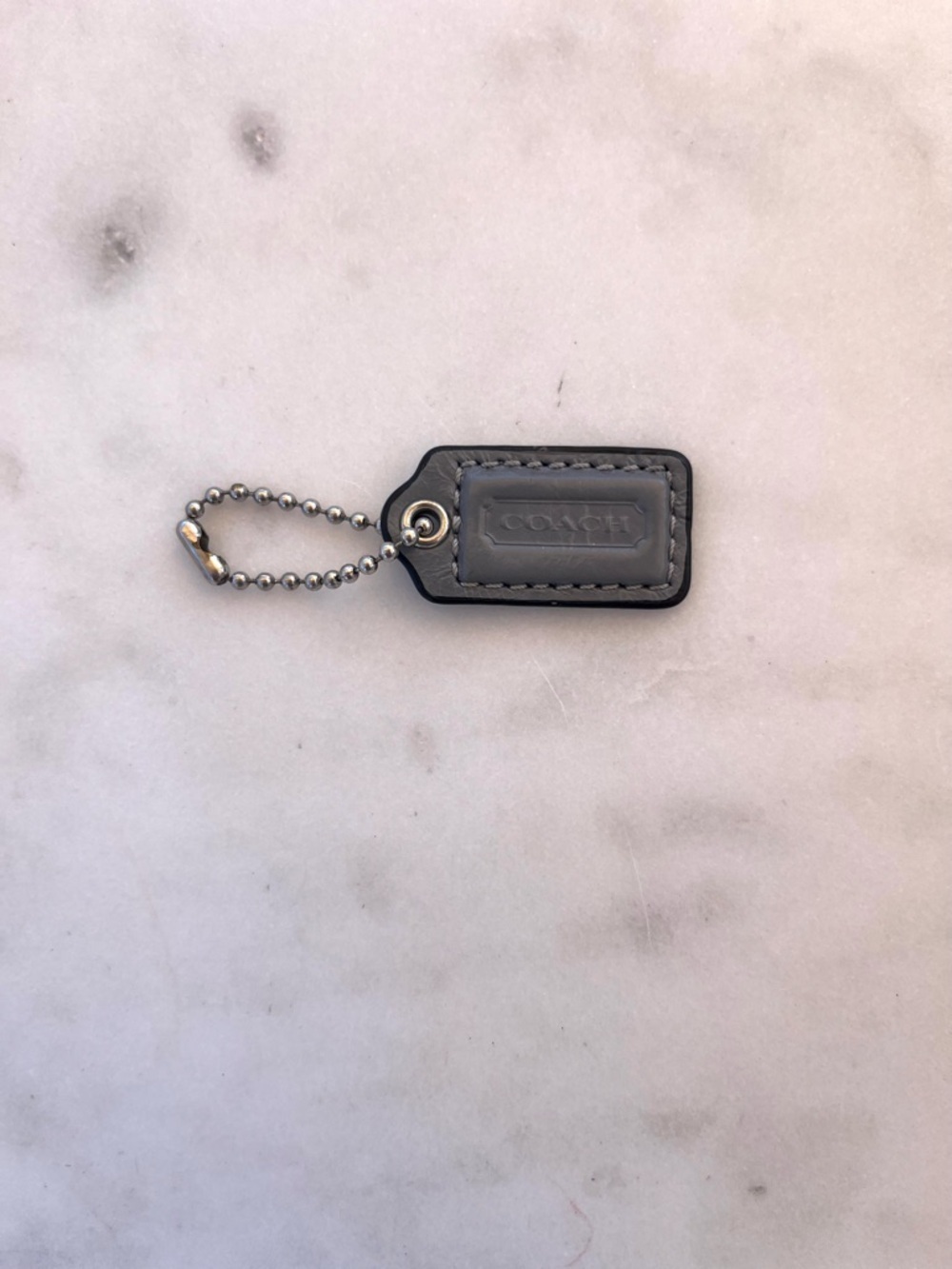 COACH Vintage Mini Patent Leather Hang Tag, Gray